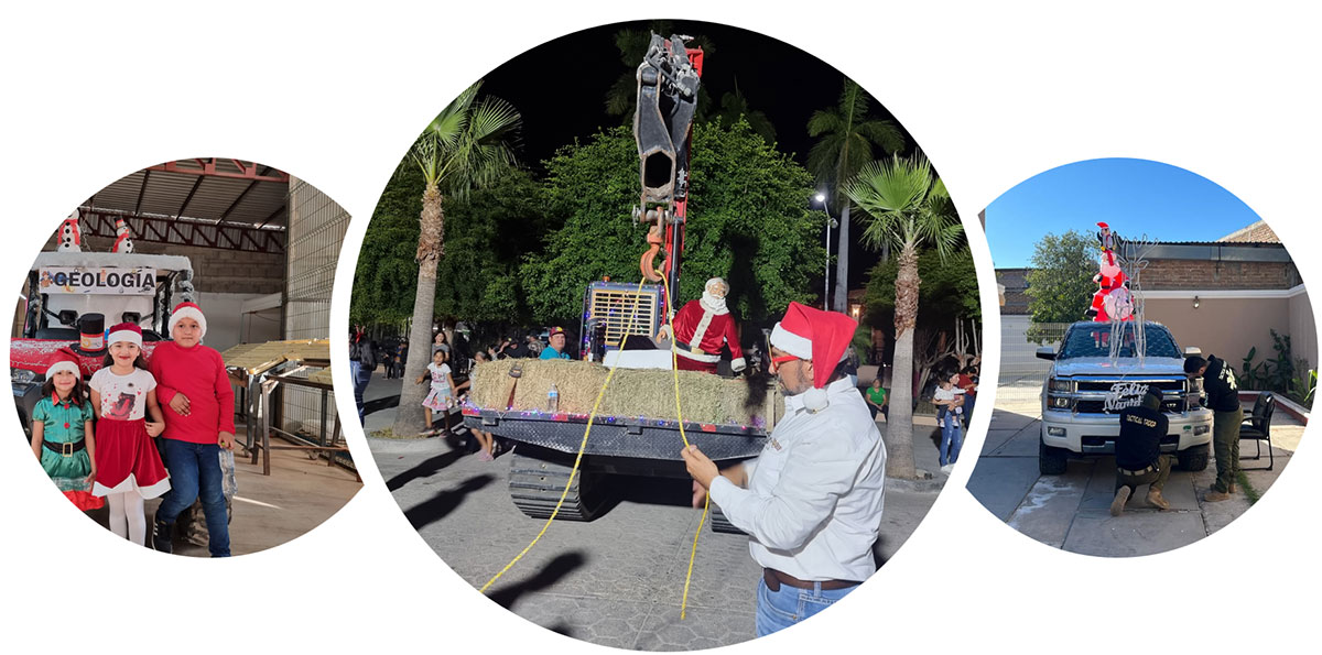 A person in santa hat holding a rope