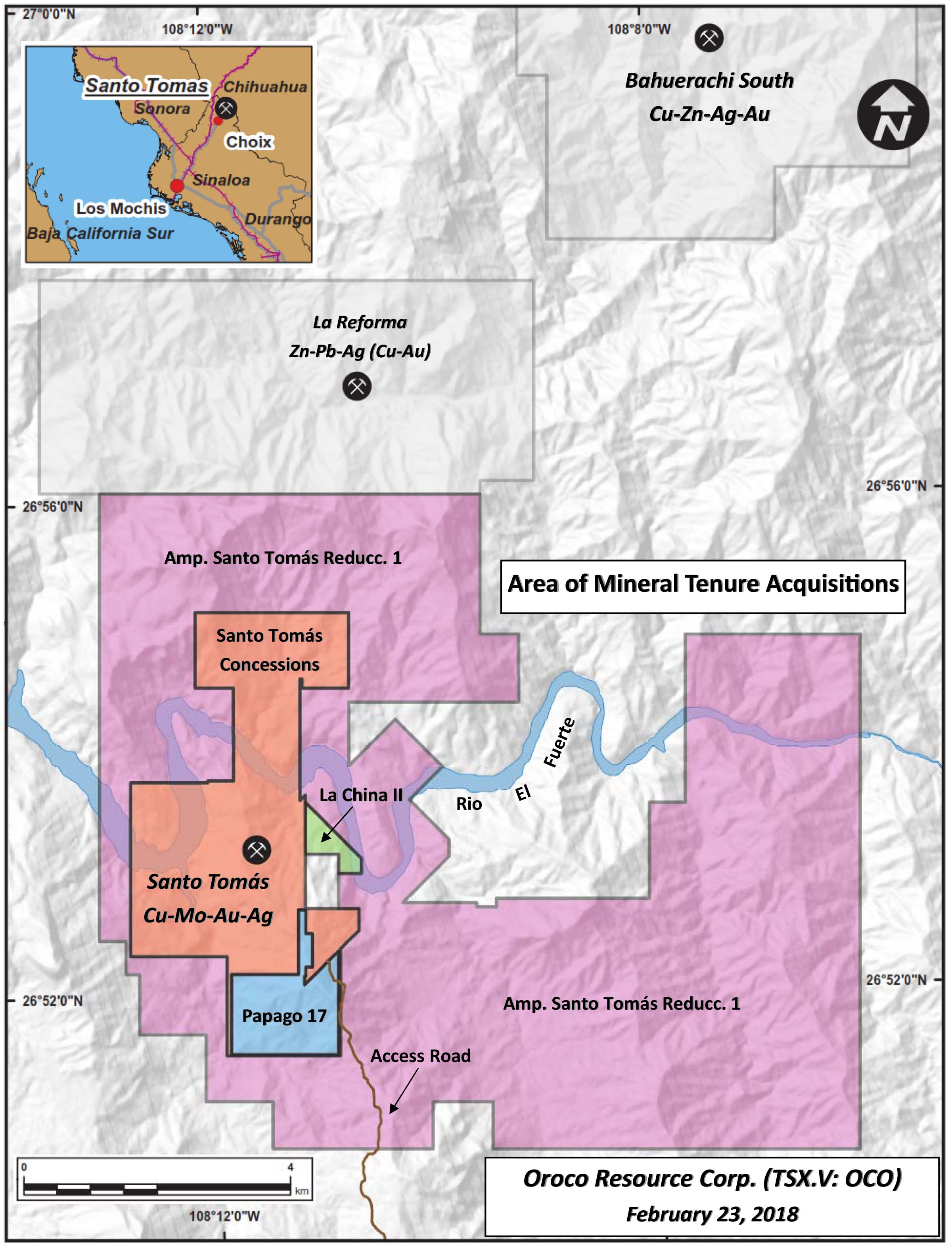 Area of Mineral Tenure Acquisitions